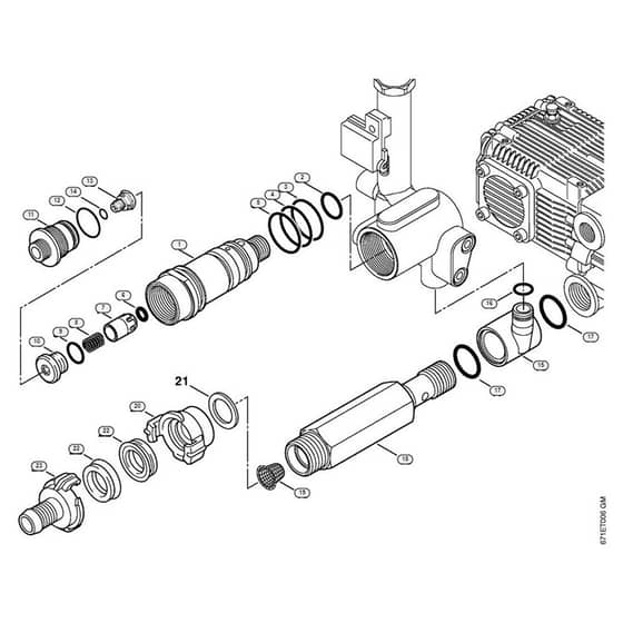 Genuine Stihl RE471 PLUS / F - Regulation valve block