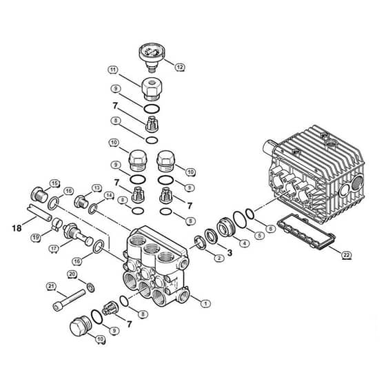 Genuine Stihl RE550 W / C - Valve block
