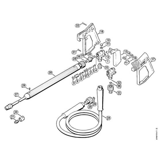 Genuine Stihl RE600 W / O - Spray gun, Spray lance/wand
