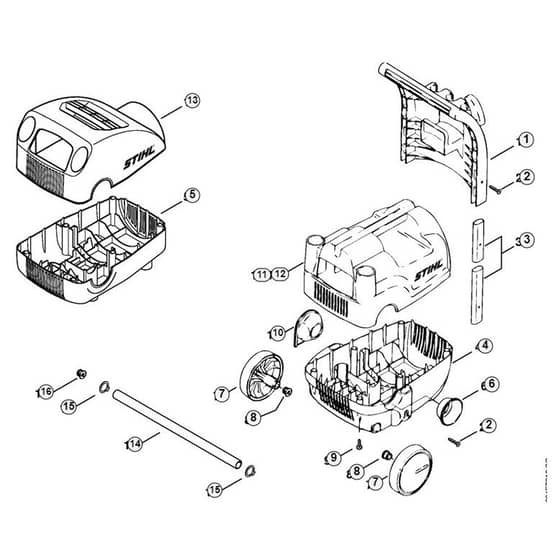 Genuine Stihl RE800 K / A - Chassis RE 800 KM, Machine cover