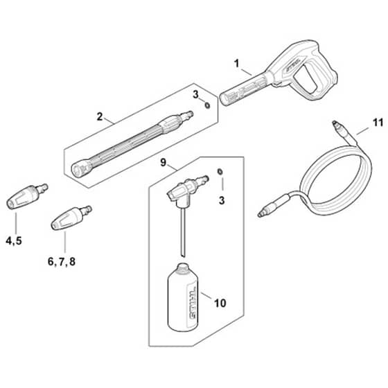Stihl RE80.0 - Spray Gun, Spray Lance-Wand - Parts Diagram
