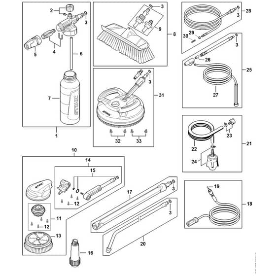 Stihl RE90.0 - Accessories Re 80 - 170 Plus - Parts Diagram