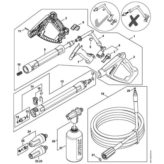 Stihl RE90 - Spray Gun, Spray Lance-Wand 02 - Parts Diagram