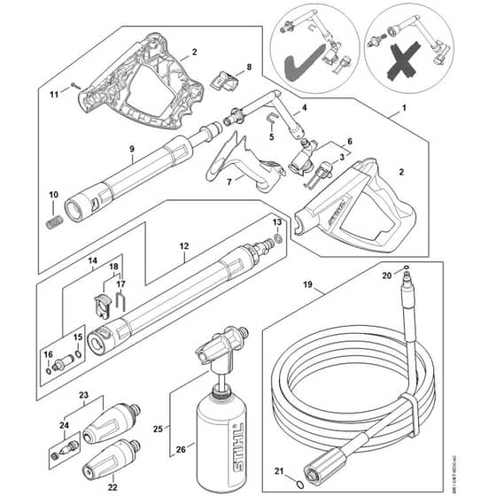 Stihl RE90 - Spray Gun, Spray Lance-Wand 03 - Parts Diagram