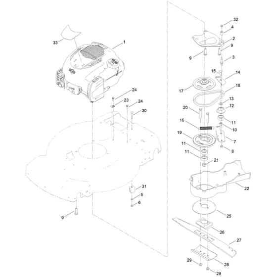 Toro Recycler S55ABC 55cm - 21772 (410000000 - 411999880) Engine and Blade