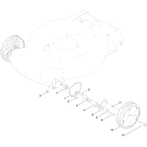 Toro Recycler S55ABC 55cm - 21772 (400000000 - 409999999) Front Wheel and Height-of-Cut
