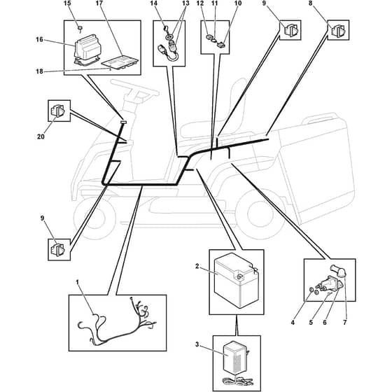 Rider 27 H - 2013-2020 - 2T0075247/AT3 - Atco Ride On Mower Electrical Parts Diagram