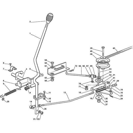 Rider 28 H - 2012-2013 - 2T0210247/AT2 - Atco Ride On Mower Blade Engagement Diagram