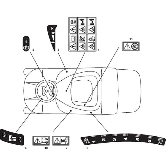 Rider 28 H - 2012-2013 - 2T0210247/AT2 - Atco Ride On Mower Labels Diagram