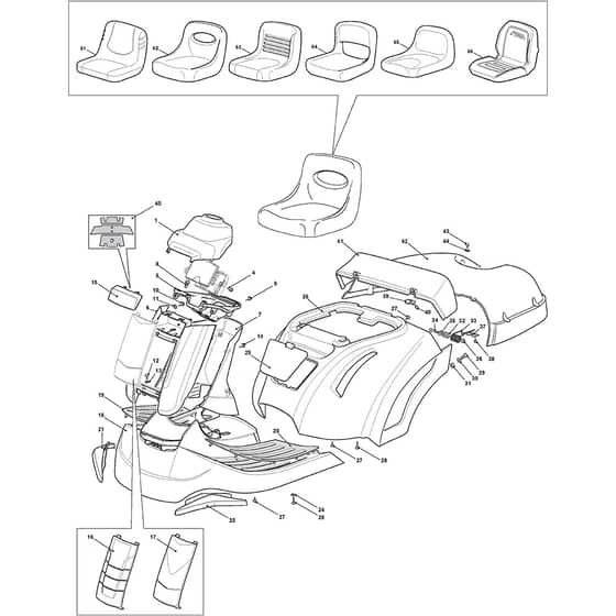 Rider 28 H - 2015-2020 - 2T0220287/AT5 - Atco Ride On Mower Body Diagram