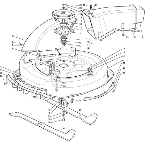 Rider 28 H - 2015-2020 - 2T0220287/AT5 - Atco Ride On Mower Cutting Plate Diagram
