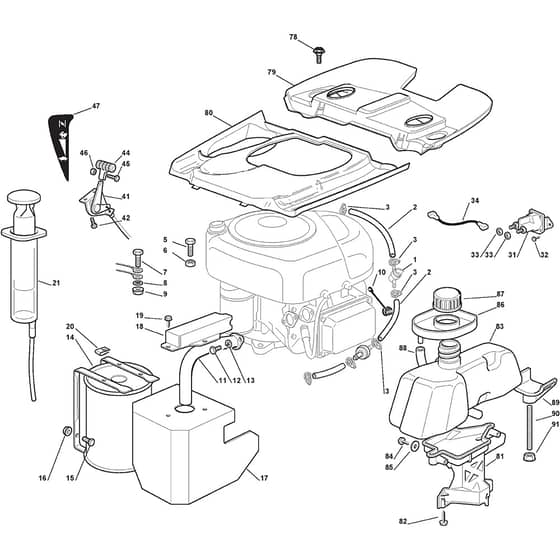 Rider 28 H - 2015-2020 - 2T0220287/AT5 - Atco Ride On Mower Engine Diagram