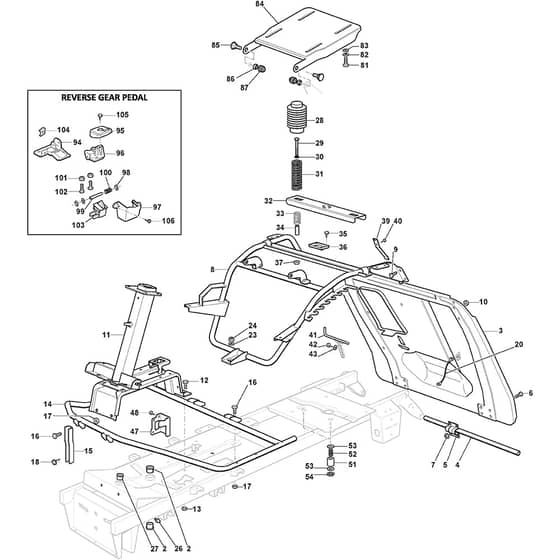 Rider 28 H - 2015-2020 - 2T0220287/AT5 - Atco Ride On Mower Frame Diagram