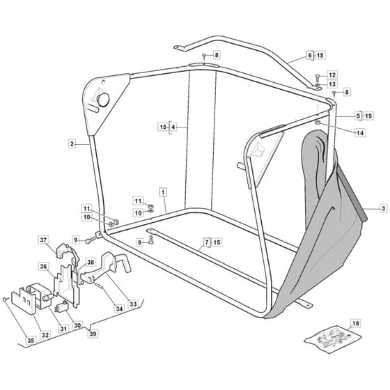 Rider 72M - 2020-2023 - 2T0110483/MC - Mountfield Ride On Mower Grasscatcher Diagram