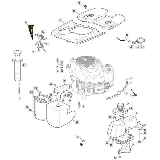 Rider 72M - 2020-2023 - 2T0110483/MC - Mountfield Ride On Mower ST 352cc  Engine Diagram
