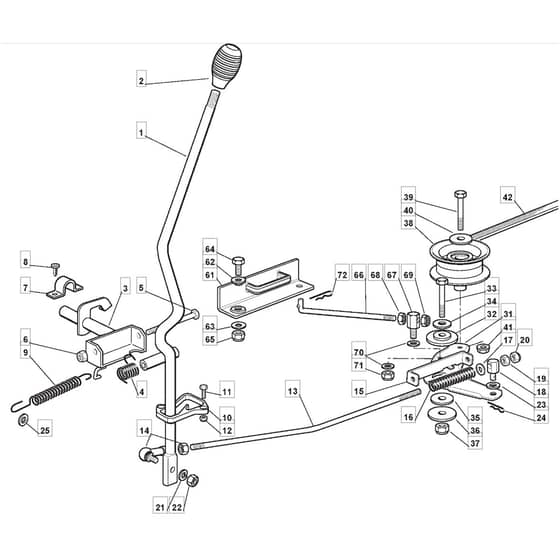 RM1228 - 2010 - 2T0110233/M10 - Mountfield Ride On Mower Engagement Diagram