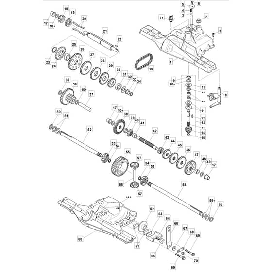 RM1228 - 2010 - 2T0110233/M10 - Mountfield Ride On Mower Transmission Diagram