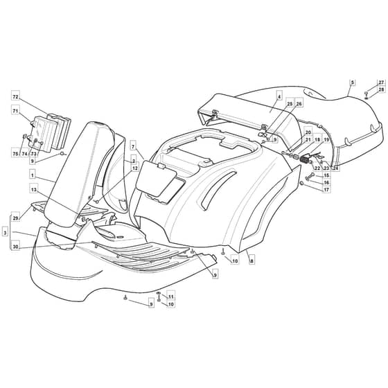 RM1228 H - 2010 - 2T0210233/M10 - Mountfield Ride On Mower Body Diagram