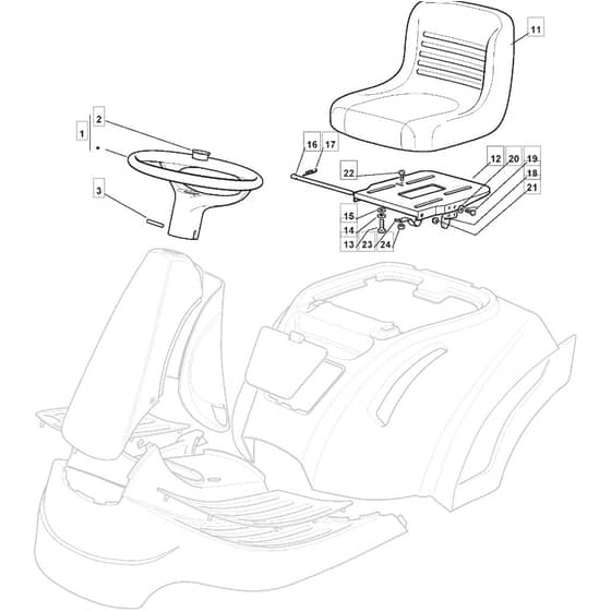 RM1228 H - 2010 - 2T0210233/MF0 - Mountfield Ride On Mower Seat Diagram