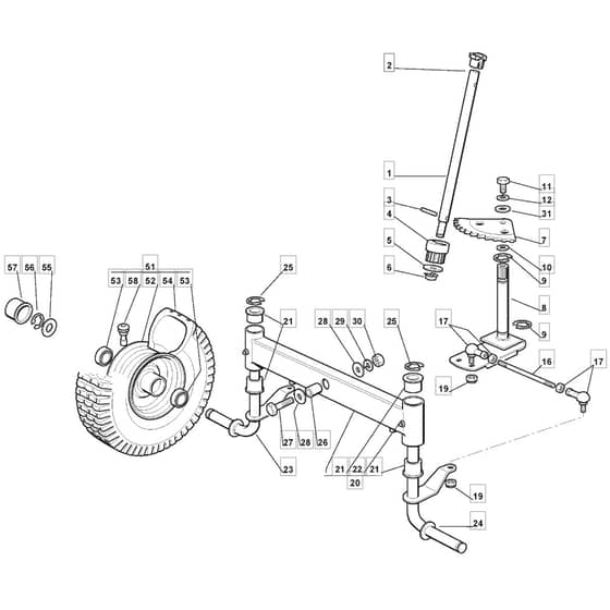 RM1228 H - 2010 - 2T0210233/MF0 - Mountfield Ride On Mower Steering Diagram