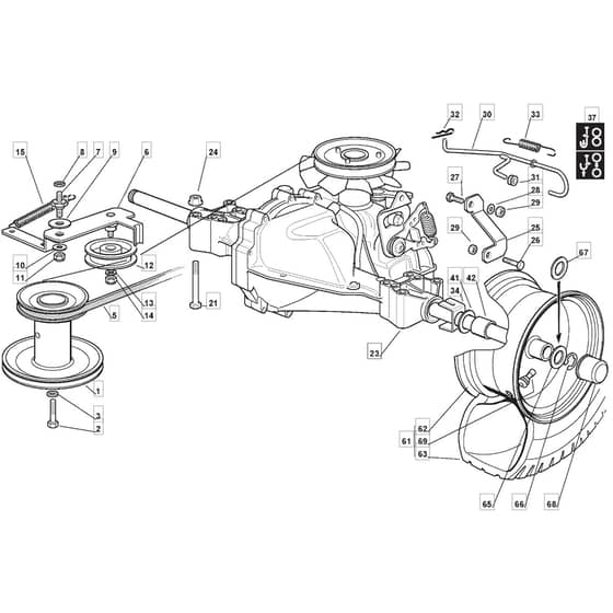 RM1228 H - 2010 - 2T0210233/MF0 - Mountfield Ride On Mower Transmission Diagram