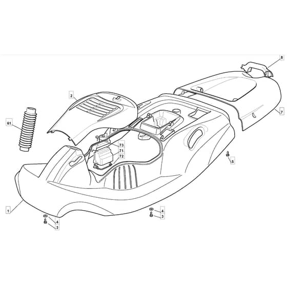 RM25 - 2009 - 2T0114433/09 - Mountfield Ride On Mower Body Diagram