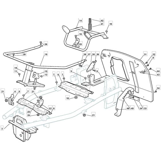 RM25 - 2009 - 2T0114433/09 - Mountfield Ride On Mower Frame Diagram