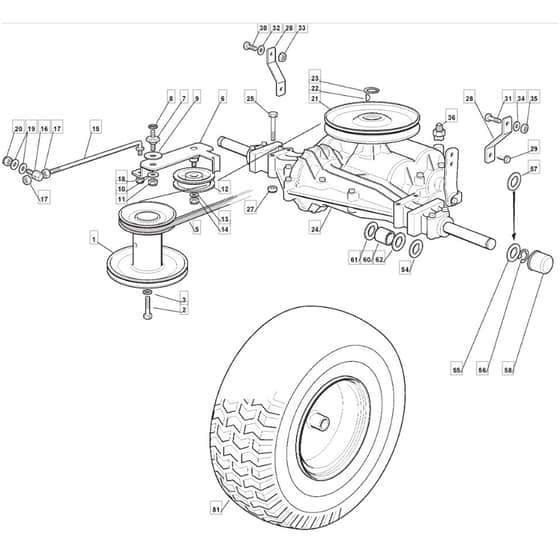 RM28 - 2009 - 2T1134433/09 - Mountfield Ride On Mower DANA Transmission Diagram