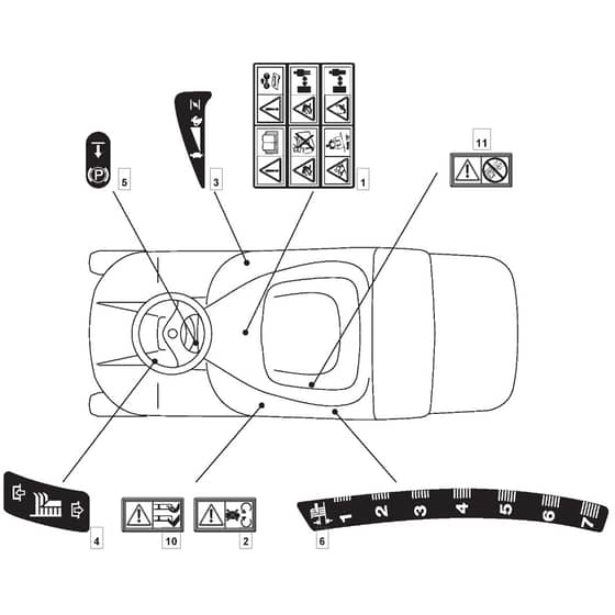 RM28 - 2009 - 2T1134433/09G - Mountfield Ride On Mower Labels Diagram