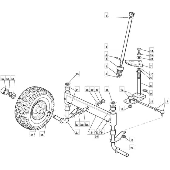 RM28 - 2009 - 2T1134433/09G - Mountfield Ride On Mower Steering Diagram