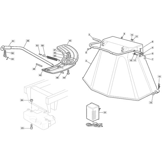 RM28 H - 2009 - 2T1532433/BM9 - Mountfield Ride On Mower Options Diagram
