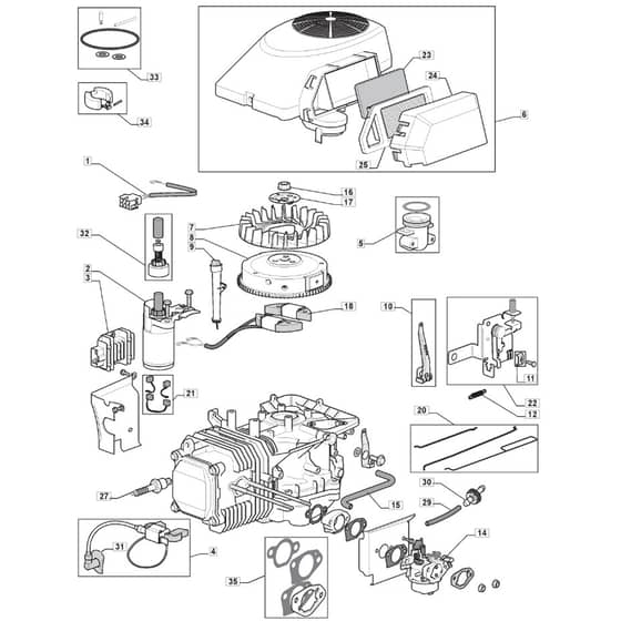 RM28 H - 2009 - 2T1534433/09 - Mountfield Ride On Mower TRE0702 Engine Diagram