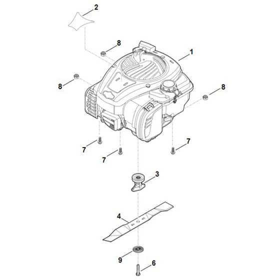 Stihl RM2.0 R - Engine, Blade - Parts Diagram