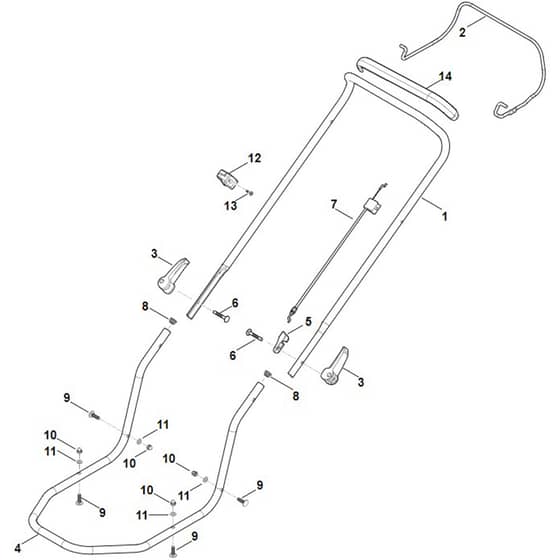 Stihl RM2.1 R - Handle - Parts Diagram