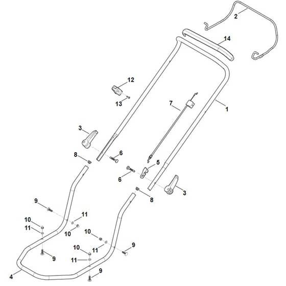 Stihl RM2.2 R - Handle - Parts Diagram