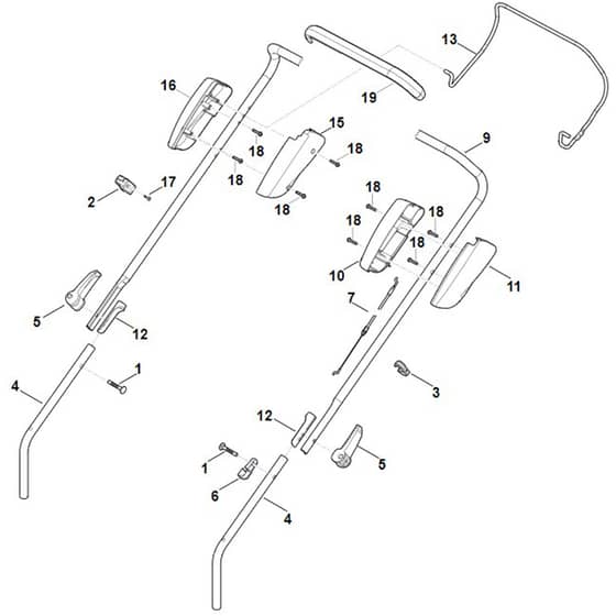 Stihl RM443.0 - Handle - Parts Diagram