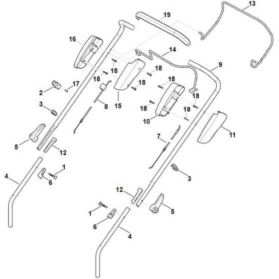 Stihl RM443.1 T - Handle - Parts Diagram