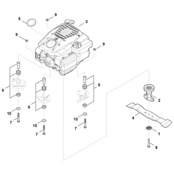 Stihl RM443.3 T - Engine, Blade - Parts Diagram