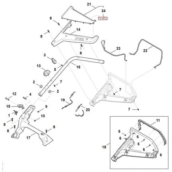 Stihl RM443.3 T - Handle - Parts Diagram