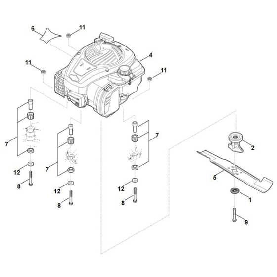 Stihl RM448.0 TX - Engine, Blade - Parts Diagram