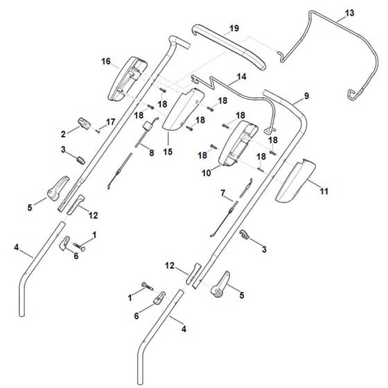 Stihl RM448.0 TX - Handle - Parts Diagram