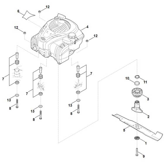Stihl RM448.0 VC - Engine, Blade - Parts Diagram