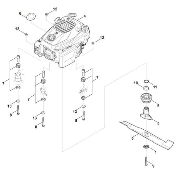 Stihl RM448.1 VC - Engine, Blade - Parts Diagram