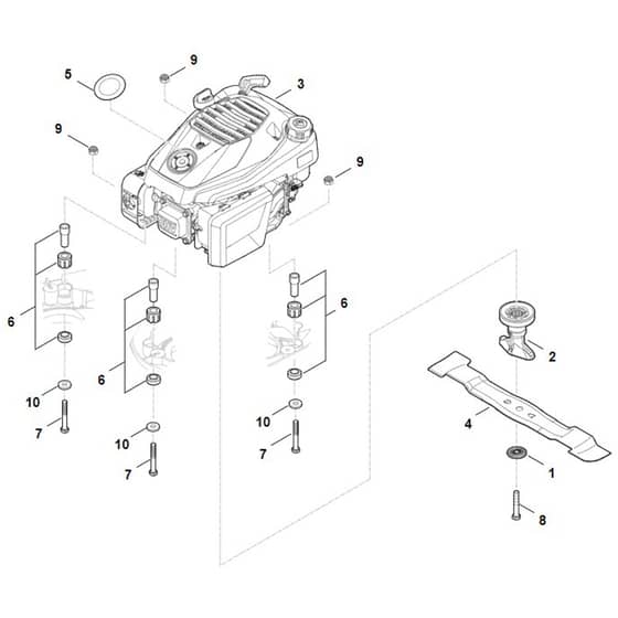 Stihl RM448.3 T - Engine, Blade - Parts Diagram