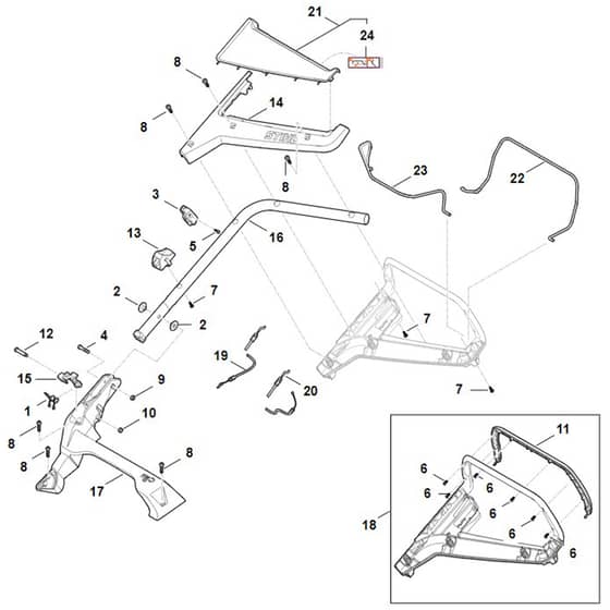 Stihl RM453.3 T - Handle - Parts Diagram