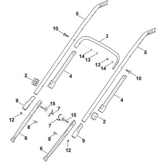 Stihl RM545.0 VE - Handle Lower Part - Parts Diagram