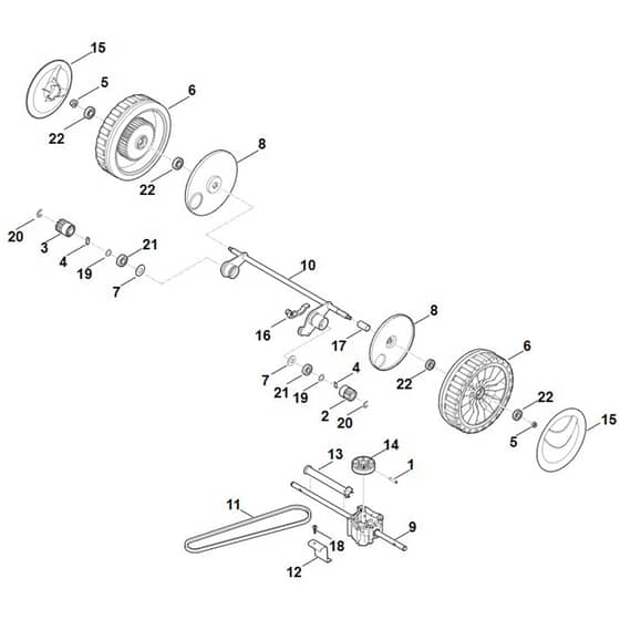 Stihl RM545.1 T - Shaft, Gear Box - Parts Diagram
