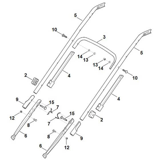 Stihl RM545.1 VE - Handle Lower Part - Parts Diagram