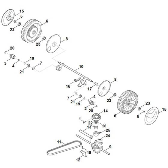 Stihl RM545.1 VM - Shaft, Gear Box - Parts Diagram