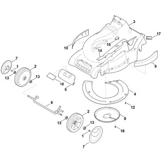 Stihl RM545.1 VR - Housing, Front Axle - Parts Diagram
